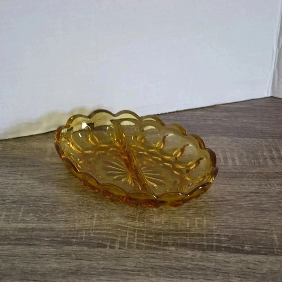 Vtg Fairfield Amber  Divided Dish - Picture 2 of 6